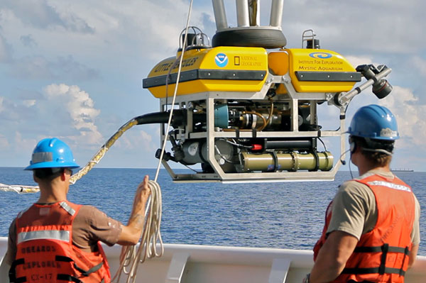 NOAA Ship Okeanos Explorer exploring in the Gulf of Mexico