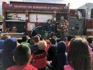 Firefighters speak to WOS students on Fire Prevention Day