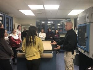 Forensic Science students in Sheriff's crime lab