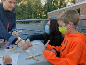 Families participate in science experiments