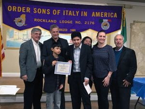 SOMS student Jovanni M honored by Sons of Italy