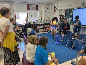Fourth grade class acts out scenes with Stage Left