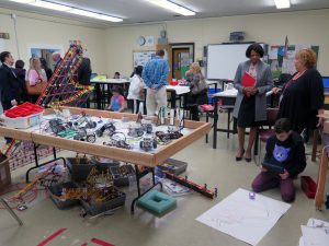 Rockland Assistant Superintendents for Instruction also visited a sixth-grade ELL class programming Sphero robots in the SOMS Makerspace on April 20.