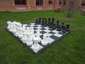 Life-size chess game in CLE outdoor classroom