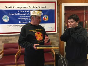 VFW Commander in Chief Antonucci surprises SOMS student with essay award 