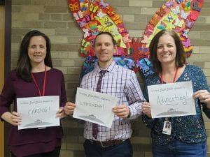 SOMS School Counselors holding signs for National School Counseling Week